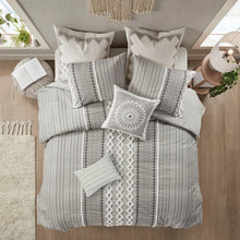 Load image into Gallery viewer, Ink+Ivy Imani 100% Cotton Duvet Cover Mini Set - King/Cal King - Gray II12-1092 By Olliix
