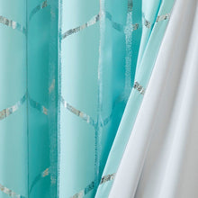 Load image into Gallery viewer, Total Blackout Metallic Print Grommet Top Curtain Panel -50X84" Id40-1407
