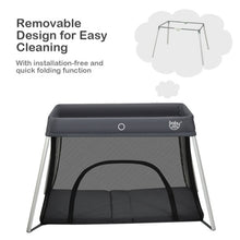 Load image into Gallery viewer, Lightweight Foldable Baby Playpen w/ Carry Bag-Dark Gray
