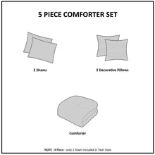Load image into Gallery viewer, Olliix Dorsey 100% Polyester Brushed 5 Pcs Comforter Set By Intelligent Design ID10-1966
