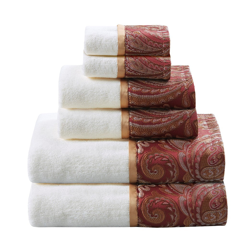 Aubrey 6 Piece Jacquard Towel Set MP73-7450 By Olliix