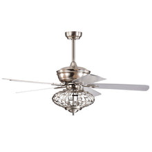 Load image into Gallery viewer, 52 Inches Ceiling Fan with Wooden Blades and Remote Control-Silver
