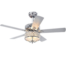 Load image into Gallery viewer, 52 Inches Modern Ceiling Fan with Light and Reversible Blades-Silver
