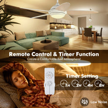 Load image into Gallery viewer, 52 Inch Ceiling Fan with Lights and 3 Lighting Colors-White
