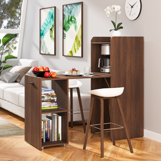Extendable Reversible Computer Desk with Anti-Tipping Kit-Brown