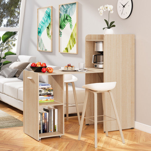 Extendable Reversible Computer Desk with Anti-Tipping Kit-Natural