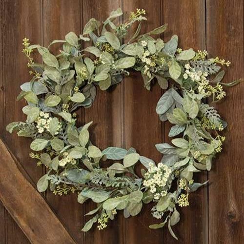 Mixed Lamb's Ear Wreath 20