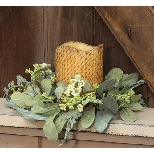 Mixed Lamb's Ear Candle Ring (Pack of 2)