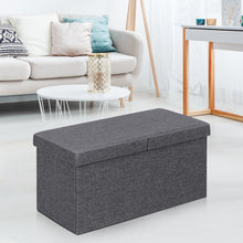 Load image into Gallery viewer, 30 Inch Folding Storage Ottoman with Lift Top-Dark Gray
