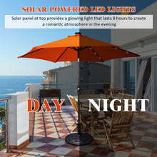 Load image into Gallery viewer, 9 Feet Solar LED Lighted Patio Market Umbrella Tilt Adjustment Crank Lift-Orange
