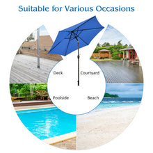 Load image into Gallery viewer, 10 Feet Outdoor Patio Umbrella with Tilt Adjustment and Crank-Blue
