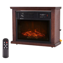 Load image into Gallery viewer, 28&quot; Free Standing Electric Fireplace 1500W Glass View Log Flame Remote Home
