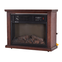 Load image into Gallery viewer, 28&quot; Free Standing Electric Fireplace 1500W Glass View Log Flame Remote Home
