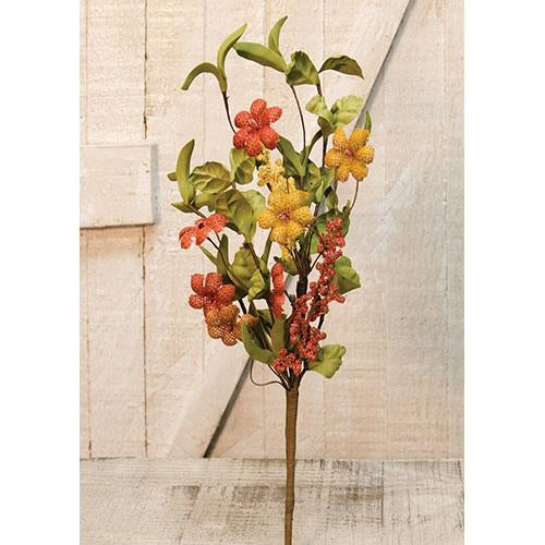 Primitive Burlap Flower Pick  (Pack of 4)