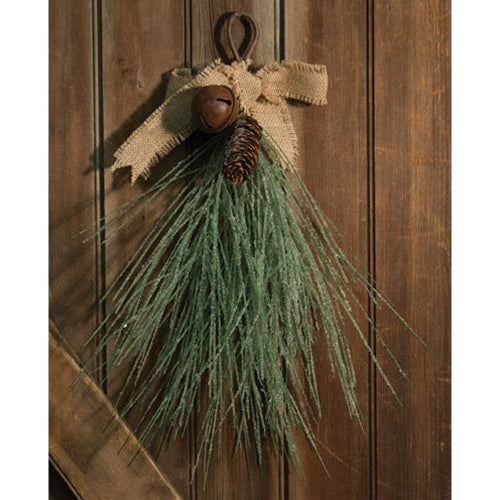 Icy Needle Pine Teardrop w/Bell & Bow 20