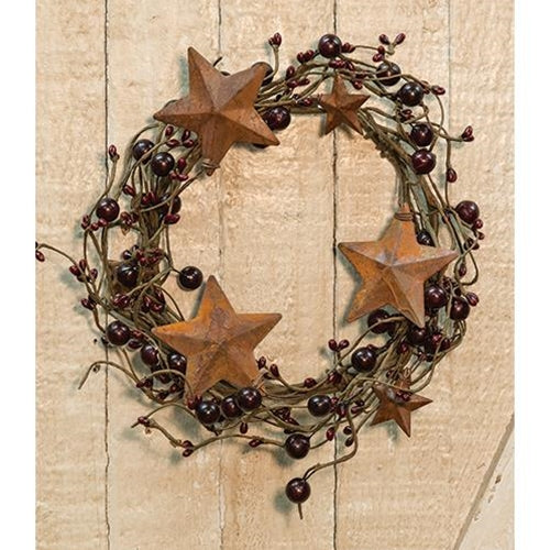 Burgundy Berry Ring w/Stars 6