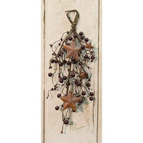 Burgundy Berry Teardrop w/Stars 14