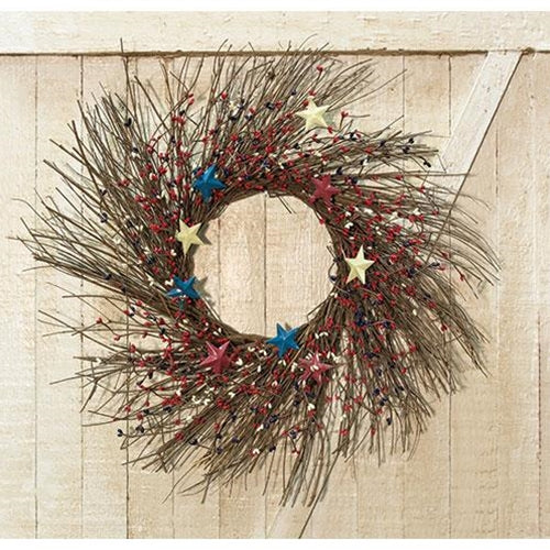 Americana Pip Berry Sunburst Wreath 24