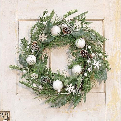 White Christmas Wreath 24