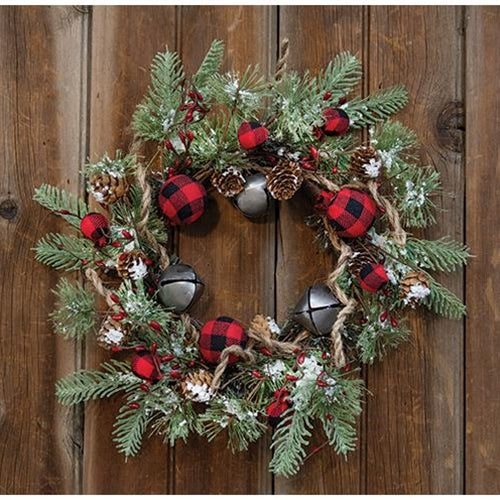 Buffalo Gingham Country Holiday Wreath 17
