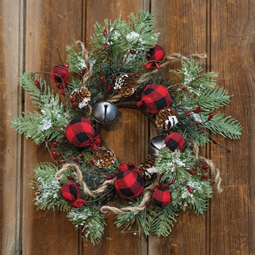 Buffalo Gingham Country Holiday Wreath 12