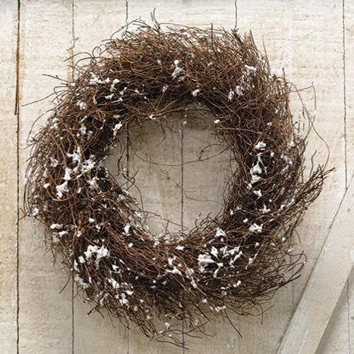 Snowy Angel Hair Vine Wreath 10