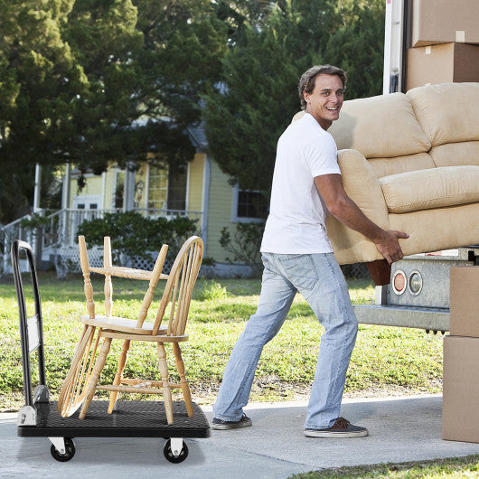 Folding Push Cart Dolly with Swivel Wheels and Non-Slip Loading Area-36 x 24 inches