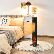 Load image into Gallery viewer, 1500W Ceramic Tower Space Heater with Remote Control and Realistic 3D Flame
