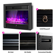 Load image into Gallery viewer, 28.5 inch Recessed Mounted Standing Fireplace Heater with 3 Flame Option
