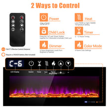 Load image into Gallery viewer, 50/60 Inch Wall Mounted Recessed Electric Fireplace with Decorative Crystal and Log-50 inches
