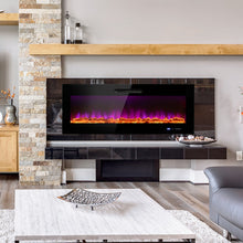 Load image into Gallery viewer, 50/60 Inch Wall Mounted Recessed Electric Fireplace with Decorative Crystal and Log-50 inches
