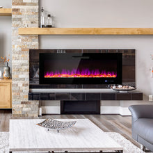 Load image into Gallery viewer, 50/60 Inch Wall Mounted Recessed Electric Fireplace with Decorative Crystal and Log-60 inches
