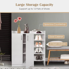 Load image into Gallery viewer, Freestanding Shoe Cabinet with 3-Postition Adjustable Shelves-White
