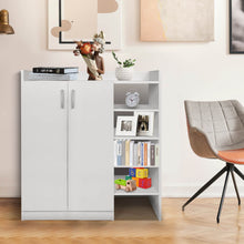 Load image into Gallery viewer, Freestanding Shoe Cabinet with 3-Postition Adjustable Shelves-White
