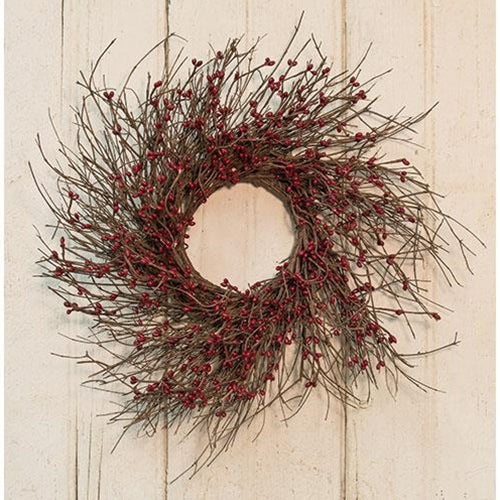 Burgundy Pip Twig Wreath 16