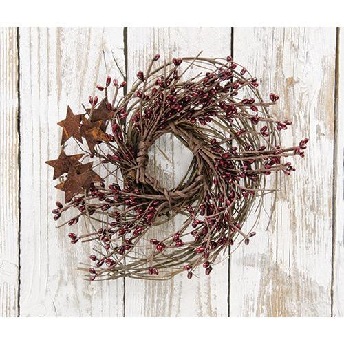 Burgundy Pip & Star Twig Wreath 10