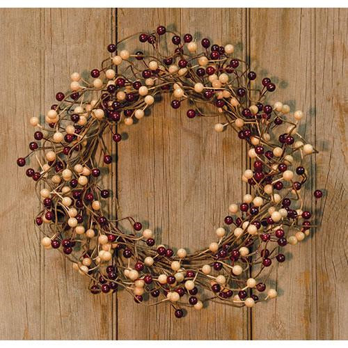 Waterproof Burg/Gold Berry Wreath