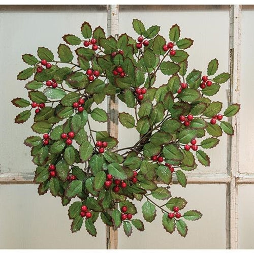 Holly & Berry Candle Ring 4.5