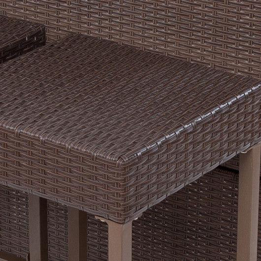 5 pcs Rattan Wicker Dining Table Set
