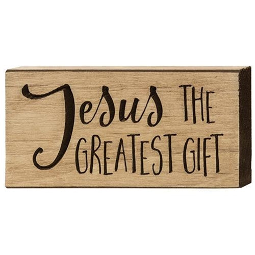 Jesus the Greatest Gift Engraved Block 3.5