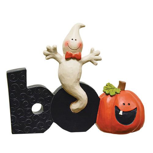 Boo Resin Block w/Ghost & Jack (Pack of 2)