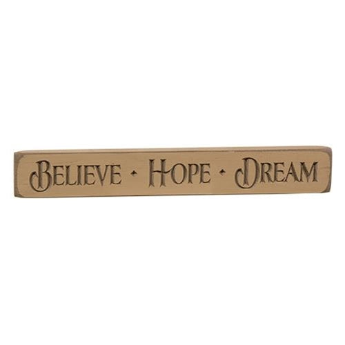 Believe Hope Dream Engraved Block 12