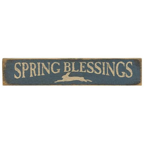 Spring Blessings Sign Blue  (Pack of 4)