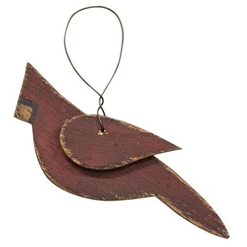 Rustic Cardinal Ornament  (Pack of 4)