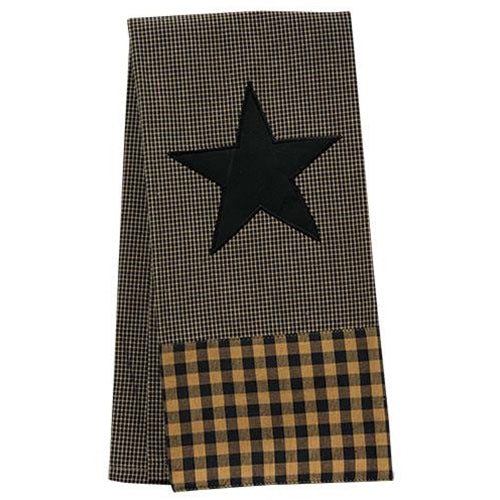 Black Star Dish Towel 18x30 (Pack of 2)