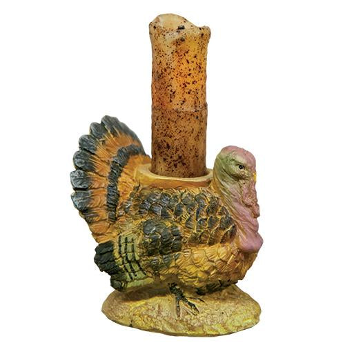 Turkey Taper Holder w/Candle  (Pack of 4)