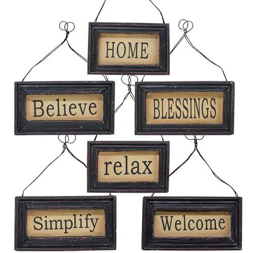 *Home Framed Sign w/Hanger 6 Asstd.  (Pack of 4)