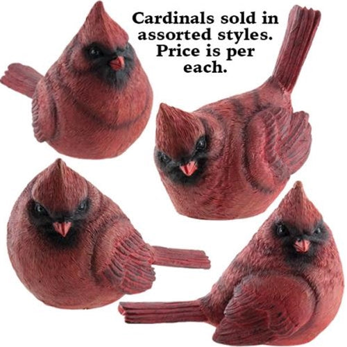 Large Resin Red Cardinal 4 Asstd.  (Pack of 4)