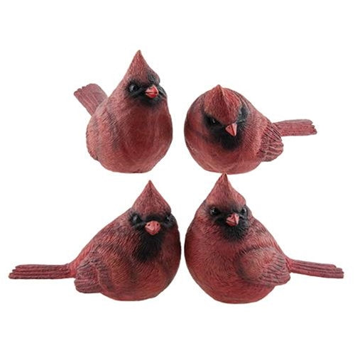 Small Resin Red Cardinal 4 Asstd. (Pack of 4)