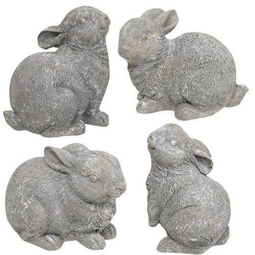 Gray Resin Bunny 4 asstd. (Pack of 4)